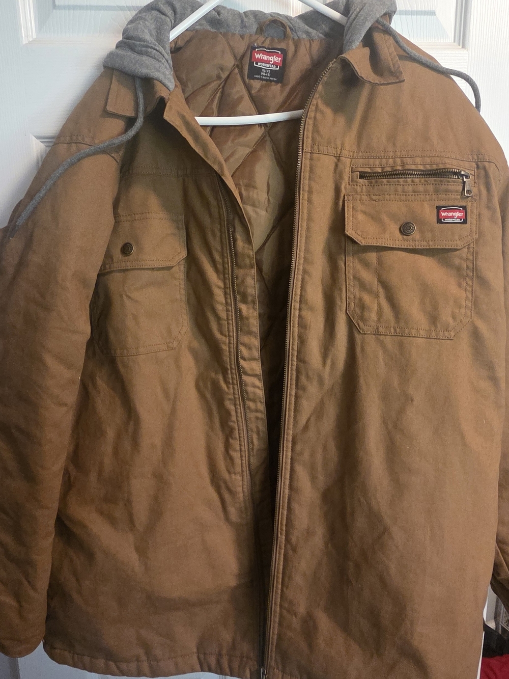 Wrangler Men's Hooded Brown Work Jacket